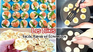 Les BLINIS recette de la pâte Blinis et sa garniture