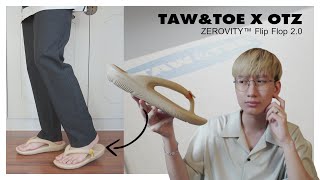 [รีวิว] รองเท้าแตะสไตล์เกาหลี ใส่สบาย ดีไซน์น่ารัก !? : TAW\u0026TOE X OTZ ZEROVITY Flip Flop 2.0 - Beige