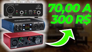 AS MELHORES INTERFACES DE AUDIO BARATAS para MICROFONE E INSTRUMENTOS de 70 Até 300 REAIS!