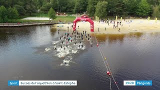 Étang de St Estèphe, première édition de l'Aquathlon.