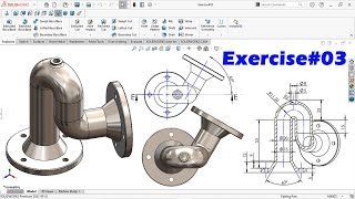 Solidworks tutorial exercise #03 | Design of flange pipe 30 degree direction