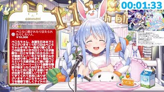 【兎田ぺこら】お誕生日おめでとう！みんなとお誕生日を迎えて沢山の祝福に包まれて幸せいっぱいのぺこらちゃん 2022/01/11(お誕生日カウントダウン)【ホロライブ/切り抜き】