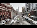 【4K】Downtown Vancouver Walk in Snow - Granville St | White Christmas | Canada ( Sounds Of Snowfall)