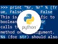 How are booleans formatted in Strings in Python?