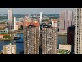 rotterdam s skyline with high rise buildings iconic bridge and bustling river below. dynamic