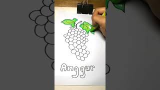 Belajar menggambar dan mewarnai buah anggur