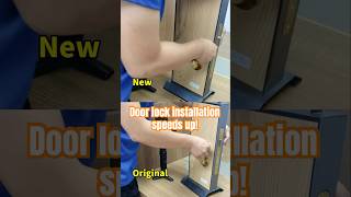 Door lock installation speeds up! The secret lies in the tiny screws#doorhardware #dooraccessories