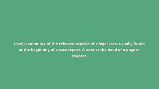 what is the meaning of headnote