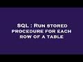 SQL : Run stored procedure for each row of a table