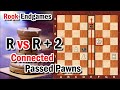 Rook and 2 connected passed pawns vs Rook