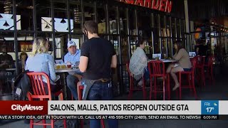Salons, malls, patios reopen in areas outside of GTA