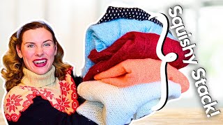 Stacks of Handknit vintage sweaters (12 of my favorites!) 🧶 A Vintage Knit Sweater Podcast