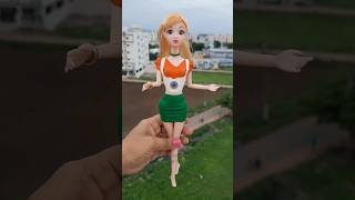 I Love My India🇮🇳🇮🇳 Tricolour Flag Dress Making For Barbie Doll With Balloons 🇮🇳💞Old Doll Makeover🥰