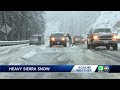 Snow snarls traffic on I-80 in the Sierra