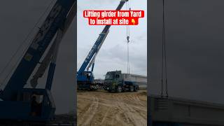 Lifting pre-cast girder beam from yard to install at site #precast #girder #bridge #infrastructure