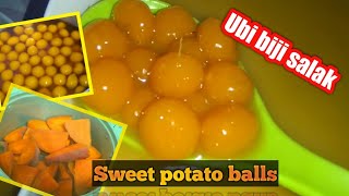 Kolak Biji Salak_Orange sweet potato balls with coconut milk #SweetPotato#BijiSalak#Blondo blondo