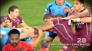 GO CRAZY THEN!!! | STATE OF ORIGIN BRUTAL FIGHTS | AMERICAN REACTION!!!