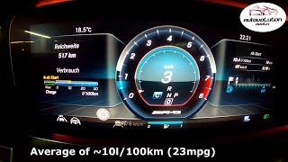 Mercedes E63 AMG W213 Fuel Consumption - Autobahn and City - Benzin Verbrauch