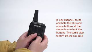 How to switch the key lock function of Retevis RT15 walkie talkie?