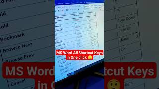 MS Word All Shortcut Keys in One Click 😲🔥#viral #msword #excel #computer