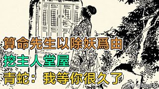 民間故事：算命先生以除妖爲由，挖主人堂屋，青蛇：我等你很久了