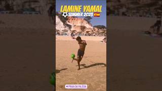 Lamine Yamal on the beach 🌊⚽ #lamineyamal #fcbarcelona #barça