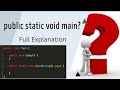 Why public static void main (String[] args)in java? First Java Program Hello world Full Explanation