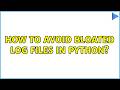 How to avoid bloated log files in Python?
