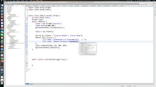 Java: GUI - JTables