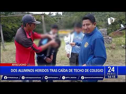 Video Ayacucho Dos Alumnos Heridos Tras Caída De Techo De Colegio Por