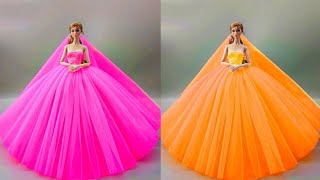 Barbie Doll Makeover Transformation👗💞DIY Miniature Ideas for Barbie ~Wig, Dress, Faceup and More.