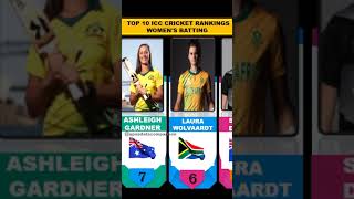 Top 10 ICC Rankings T20 Women's Batting #cricket #womencricket #wpl #icc #t20