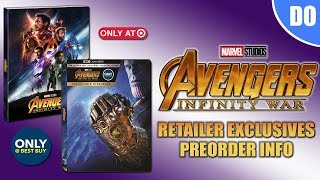 Avengers Infinity War Retailer Exclusives Pre-order Info | Best Buy SteelBook & Target Digipack
