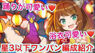 【このファン】浴衣ミーア・盆お鳥が可愛い❤星3以下ワンパン編成を紹介！