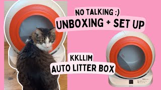 KKLLIM automatic cat litter box unboxing + amazon set up | NO talking :) | amazon pet must have #cat