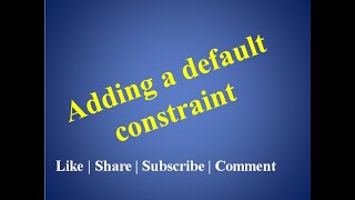 Adding a default constraint | Default in Oracle
