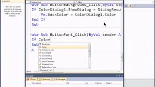 Visual Basic 2010 Express Tutorial 20 ColorDialog Changing Background Font Color SpeakABCs 4 11