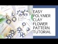 Easy Polymer Clay Flower Pattern Earrings Tutorial | How To Make Polymer Clay Retro Floral Slab