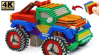 DIY - How To Make Mega Rainbow Off Road Truck From Magnetic Balls  (Satisfying)