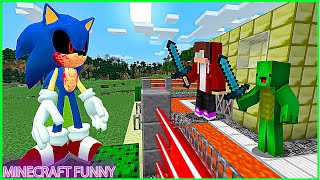 Sonic.EXE Vs Security House | Minecraft Gameplay |Thanks To Maizen JJ And Mikey| Mikey and JJ.