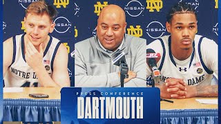 Micah Shrewsberry and Players Postgame Press Conference | Dartmouth 12.11.24 | Notre Dame Basketball