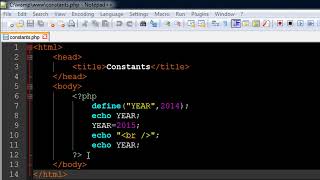 PHP & MySQL Tutorial - Constants