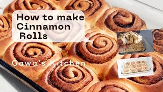 Easy Cinnamon rolls/How to make homemade Cinnabons/gawa's kitchen fluffy Cinnamon rolls