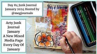 JUNK JOURNAL JANUARY Mixed Media Art Journal Page Day 4 TUCK SPOT