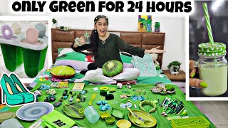 Using only *GREEN* things for 24 hours!!!💚✨️ | Riya's Amazing World