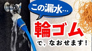 庭の蛇口からの漏水❗️簡単に治せます❗️ホースのワンタッチ継手もこれで応急処置❗️