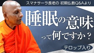 睡眠の意味って何ですか？――ブッダが睡眠不足にならなかった理由｜スマナサーラ長老の切り抜き法話（初期仏教Q\u0026A）#生理学 #人間学 #jtba