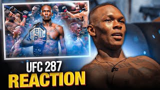 Israel Adesanya Reacts to his BRUTAL KNOCKOUT of Alex Pereira at UFC 287