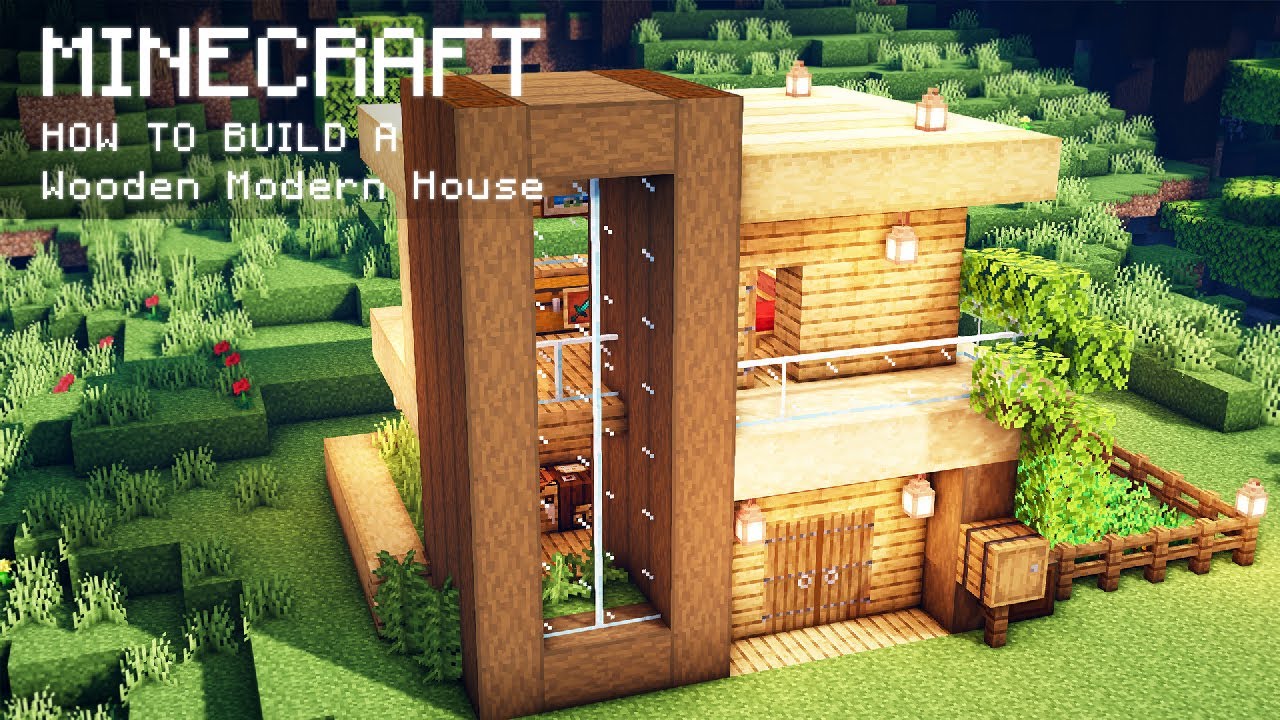 Minecraft How To Build A Simple Wooden Modern House Youtube