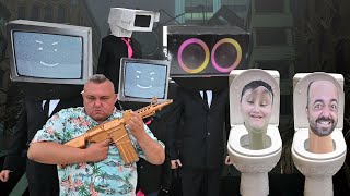 TV Man and Speaker man VS skibidi toilet